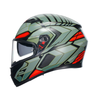 CASTĂ AGV K3 - DECEPT MAT NEGRU/VERDE/ROȘU