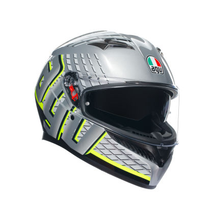 AGV K3 HELMET - FORTIFY GRAY/BLACK/YELLOW FLUO