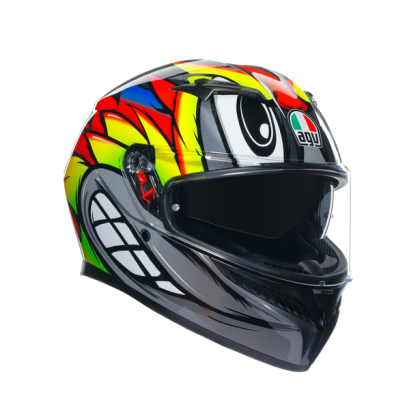 КАСКА  AGV K3 -BIRDY 2.0 GREY/YELLOW/RED