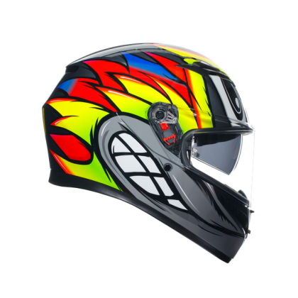 КАСКА  AGV K3 -BIRDY 2.0 GREY/YELLOW/RED