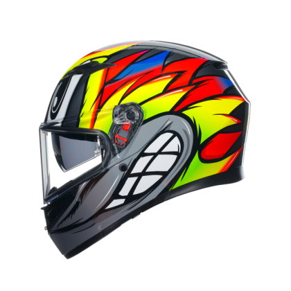 КАСКА  AGV K3 -BIRDY 2.0 GREY/YELLOW/RED