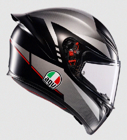 Helmet AGV K1 S LAP MATT BLACK/GREY/RED