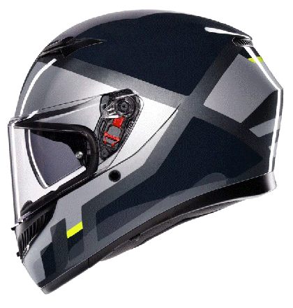 AGV K3 SHADE GRAY/YELLOW FLUO HELMET