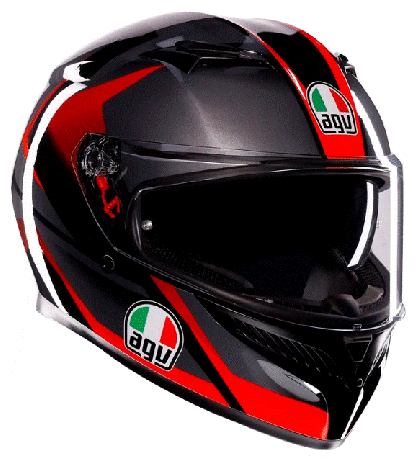 AGV K3 STRIGA HELMET BLACK/GREY/RED