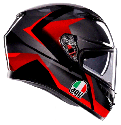 CASTĂ AGV K3 STRIGA NEGRU/GRI/ROȘU