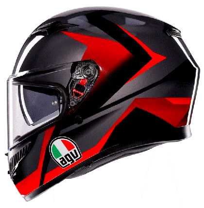 AGV K3 STRIGA HELMET BLACK/GREY/RED