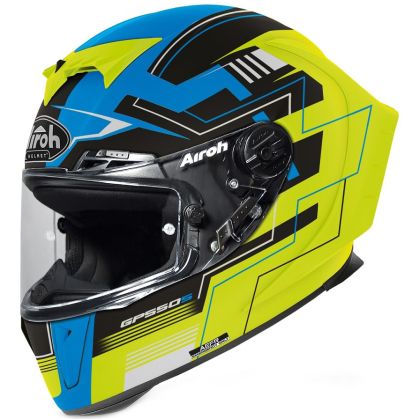 AIROH GP550 S CHALLENGE BLUE/YELLOW MATT HELMET