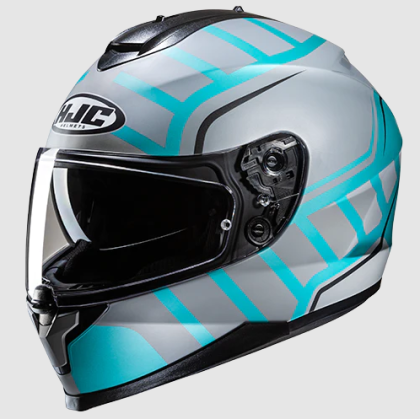 Helmet HJC C70N HOLT SILVER/TURQUOISE