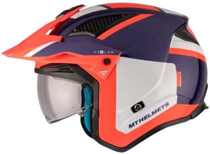 Helmet MT DISTRICT SV S ANALOG D5 GLOSS BLUE/WHITE/ORANGE