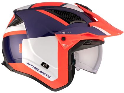 Helmet MT DISTRICT SV S ANALOG D5 GLOSS BLUE/WHITE/ORANGE