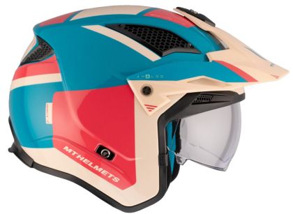 Helmet MT DISTRICT SV S ANALOG D7 GLOSS BLUE/BEIJE/ORANGE