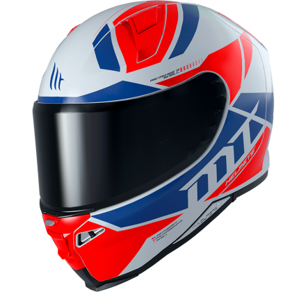 Helmet MT REVENGE 2 SCALPEL GLOSS PEARL BLUE/FLUO RED