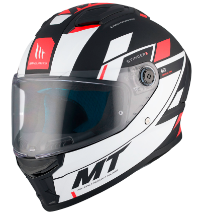 Helmet MT STINGER 2 ZIVZE B5 MATT BLACK/WHITE/RED