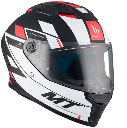 Helmet MT STINGER 2 ZIVZE B5 MATT BLACK/WHITE/RED