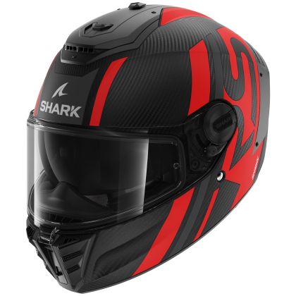 Каска SHARK SPARTAN RS CARBON SHAWN BLACK/RED MATT