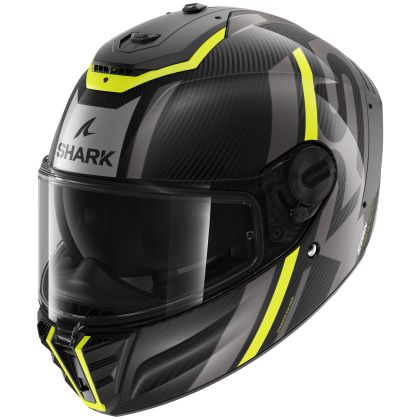 Casca SHARK SPARTAN RS CARBON SHAWN LUCIOS NEGRU/GRI/GALBEN FLUO