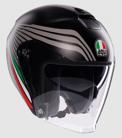 Каска за скутер AGV IRIDES BOLOGNA MATT BLACK/TRICOLORE