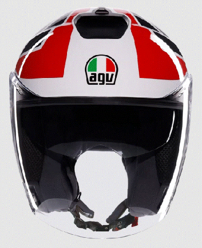 Casca scooter AGV IRIDES TOLOSA NEGRU/GRI/ROSU