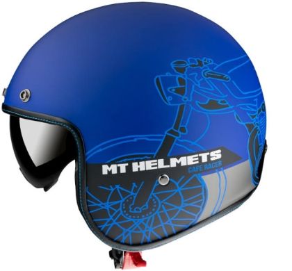 КАСКА ЗА СКУТЕР MT LE MANS 2 CAFE RACER MATT BLUE