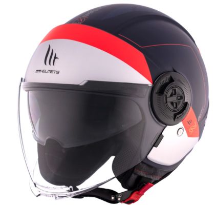 SCOOTER HELMET MT VIALE S SV 68 UNIT D7 MATT BLUE/WHITE/RED