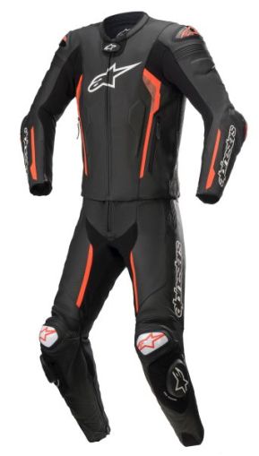 Salopetă ALPINESTARS LEATHER TEAM MISSILE V2 BLACK/FLUO RED