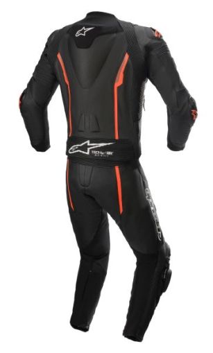 Salopetă ALPINESTARS LEATHER TEAM MISSILE V2 BLACK/FLUO RED