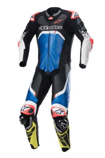 ALPINESTARS GP TECH V4 BLACK/BLUE/YELLOW leather kit