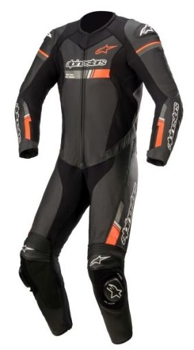 Leather motorcycle gear ALPINESTARS GP FORCE CHASER V2 1PC BLACK/FLUO RED