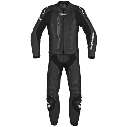 LEATHER MOTORCYCLE TEAM SPIDI LASER TOURING BLACK 2PC