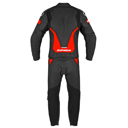 LEATHER MOTORCYCLE TEAM SPIDI LASER TOURING BLACK/RED 2PC