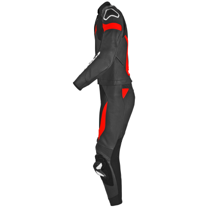 LEATHER MOTORCYCLE TEAM SPIDI LASER TOURING BLACK/RED 2PC