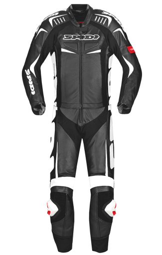 SPIDI TRACK TOURING BLACK/WHITE Two Piece Camo Leather Motorcycle Gear