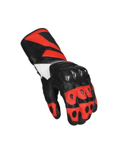 Leather motorcycle gloves SECA ATOM RED