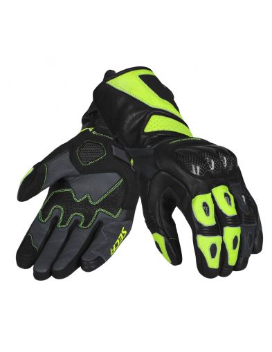 Leather motorcycle gloves SECA ATOM YELLOW