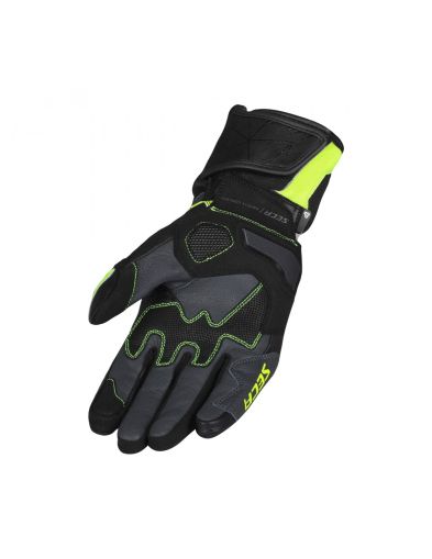 Leather motorcycle gloves SECA ATOM YELLOW