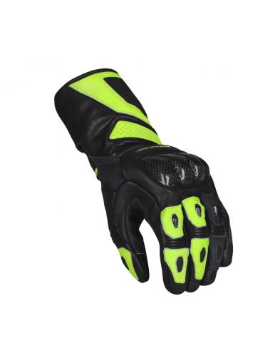 Leather motorcycle gloves SECA ATOM YELLOW