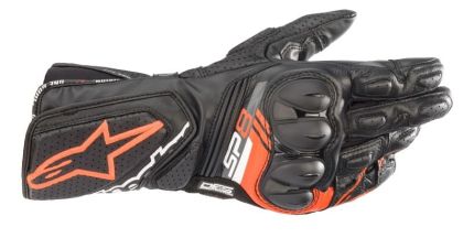 LEATHER GLOVES ALPINESTARS SP-8 V3 BLACK/FLUO/RED