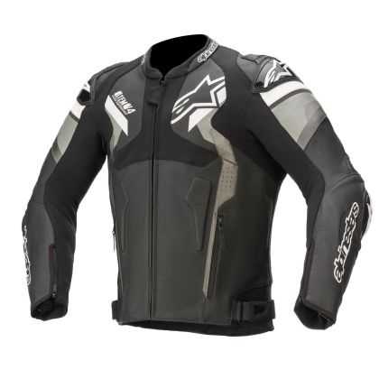 Leather motorcycle jacket ALPINESTARS ATEM V4 BLACK/GRAY/WHITE