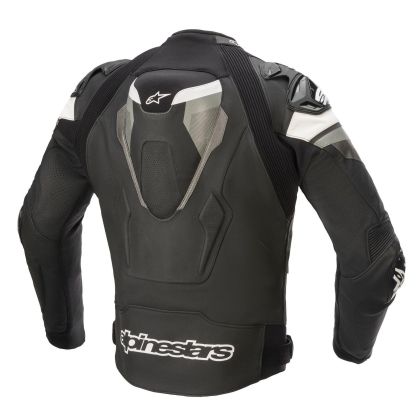 Leather motorcycle jacket ALPINESTARS ATEM V4 BLACK/GRAY/WHITE