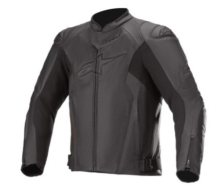 ALPINESTARS FASTER V2 AIRFLOW LEATHER MOTORCYCLE JACKET BLACK/BLACK