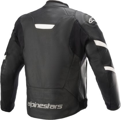 Leather motorcycle jacket ALPINESTARS FASTER V2 BLACK/WHITE