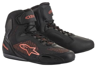 ALPINESTARS FASTER-3 RIDEKNIT BLACK/FLUO RED MOTORCYCLE BOOTS