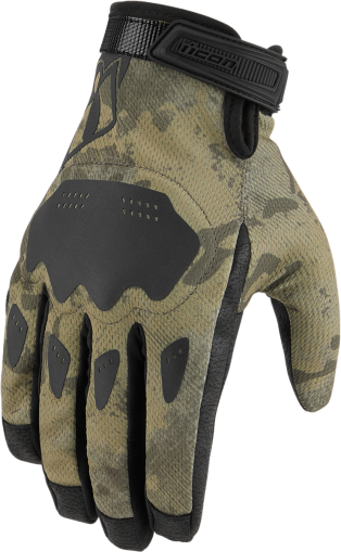 Moto gloves ICON HOOLIGAN CE - TAN CAMO