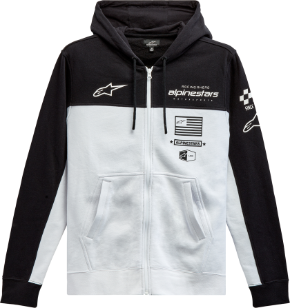 Motorcycle sweatshirt ALPINESTARS HOODIE H-BLOCK BLK/WT