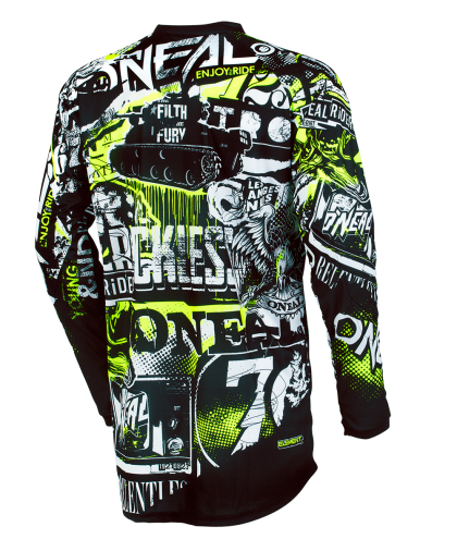 Tricou motocross O'NEAL ELEMENT ATTACK BLACK/HI-VIZ 2020