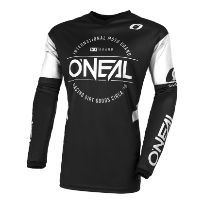 Motocross shirt O'NEAL ELEMENT BRAND V.23 BLACK/WHITE