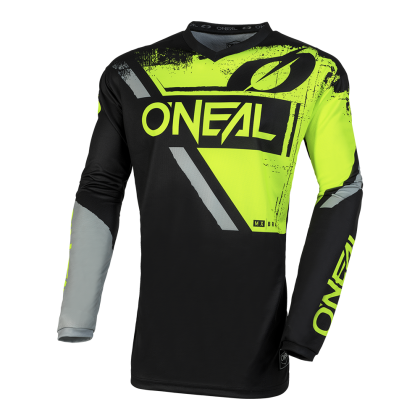 Motocross shirt O'NEAL ELEMENT SHOCKER V.23 BLACK/NEON YELLOW