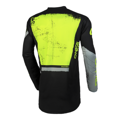 Motocross shirt O'NEAL ELEMENT SHOCKER V.23 BLACK/NEON YELLOW