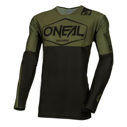 Motocross shirt O'NEAL MAYHEM HEXX BLACK/GREEN V.24