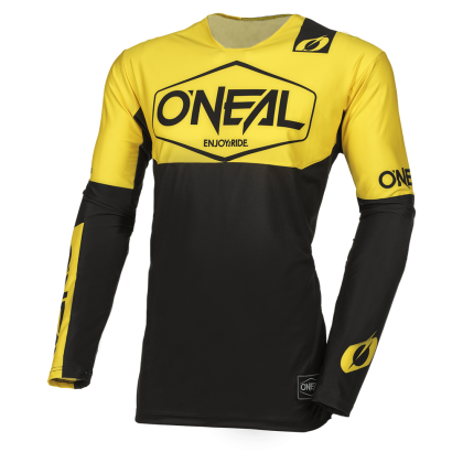 Motocross shirt O'NEAL MAYHEM HEXX BLACK/YELLOW V.24